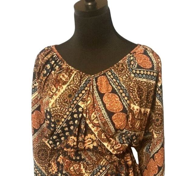 NWT V-Neck Patterned Tunic by City Studio, Size XXS - Picture 1 of 13